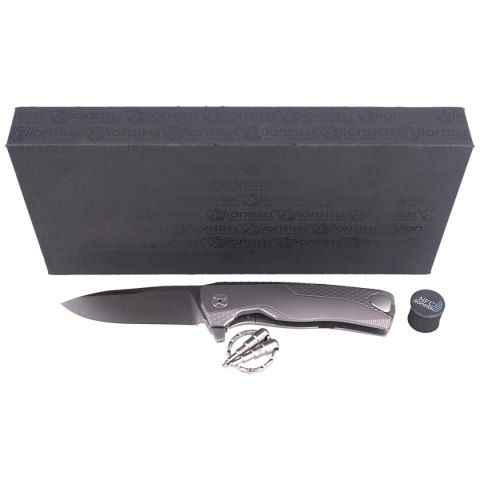 Nóż składany LionSteel ROK Grey Titanium, Satin M390 by Molletta (ROK G)