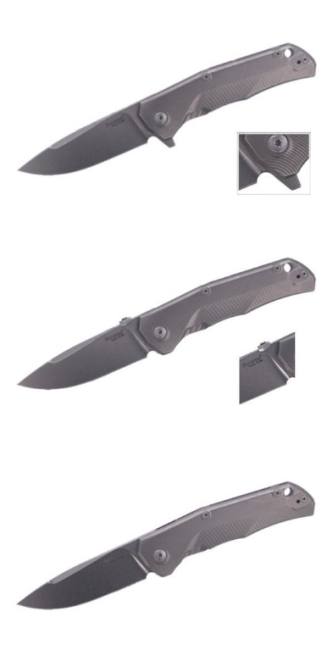Nóż składany LionSteel T.R.E. Grey Titanium / Grey Ti, Stone Washed M390 by Molletta (TRE GY)