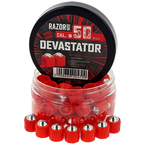 Kule metalowe RazorGun Steel Core Devastator kal. .50 / 60 szt. do Umarex HDR50 (337-065) Kule metalowe RazorGun Steel Core Devastator kal. .50 / 60 szt. do Umarex HDR50 (337-065)