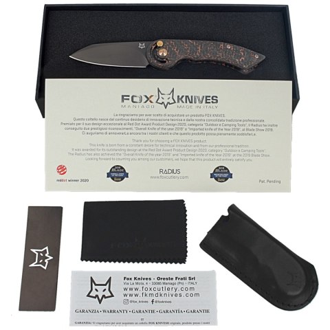 Nóż składany FOX Radius Carbon Fiber/Copper, Black PVD M390 by Denis Simonutti (FX-550 CFB) Nóż składany FOX Radius Carbon Fiber/Copper, Black PVD M390 by Denis Simonutti (FX-550 CFB)