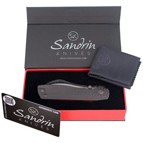 Nóż składany Sandrin Knives Torino V2 Carbon Fiber, Polyhedral Tungsten Carbide 71HRC Nóż składany Sandrin Knives Torino V2 Carbon Fiber, Polyhedral Tungsten Carbide 71HRC