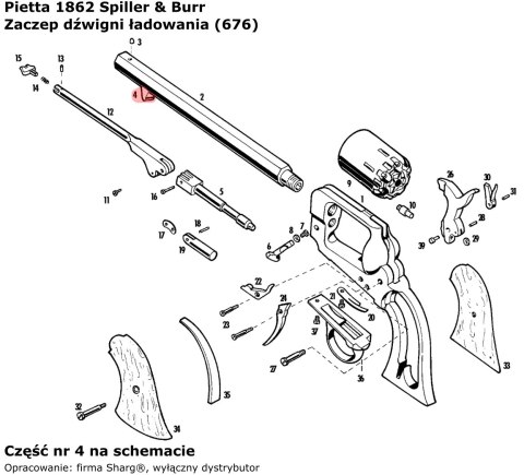 Zaczep dźwigni ładowania Pietta Colt 1851, Colt 1860, Colt 1861 (676) Zaczep dźwigni ładowania Pietta Colt 1851, Colt 1860, Colt 1861 (676)