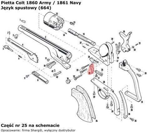 Język spustowy Pietta Colt Army 1860, Colt Navy 1861 (664) Język spustowy Pietta Colt Army 1860, Colt Navy 1861 (664)