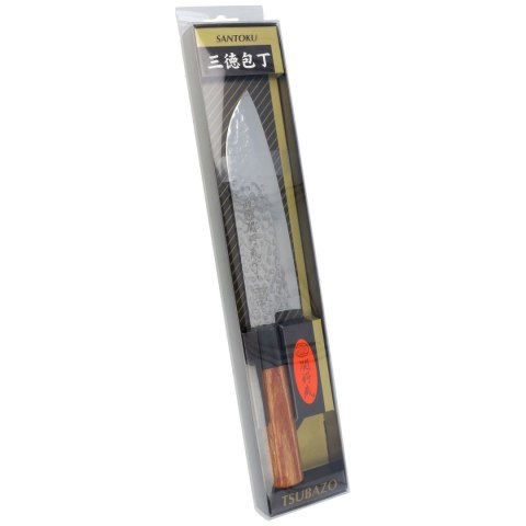 Nóż Tsubazo Santoku Pakka Wood, Tsuchime Daido 1K6 (340218)