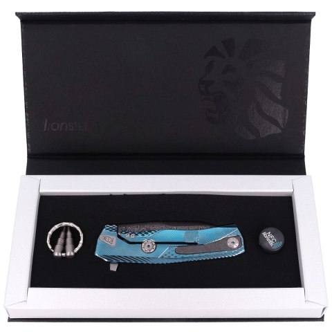 Nóż składany LionSteel ROK Blue Titanium, Chad Nichols Scrambled Damascus (ROK DD BL) Nóż składany LionSteel ROK Blue Titanium, Chad Nichols Scrambled Damascus (ROK DD BL)