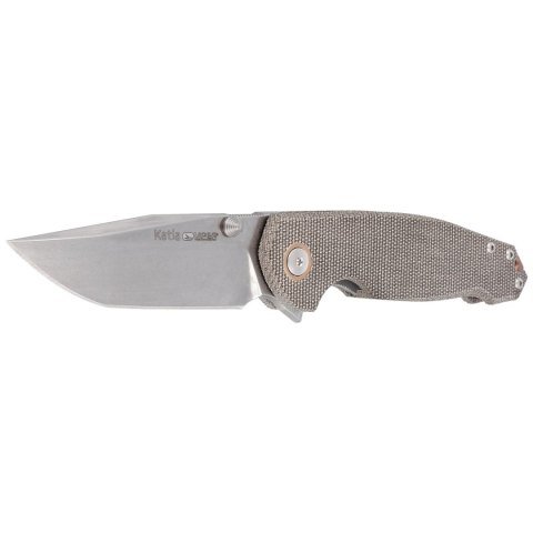 Nóż składany Viper Katla Green Canvas Micarta, Stonewashed M390 by Jesper Voxnæs (V5982CG)