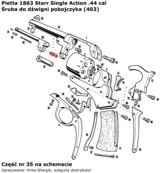Śruba do dźwigni pobojczyka Colt Navy 1851, Starr 1858, Starr 1863 (403)