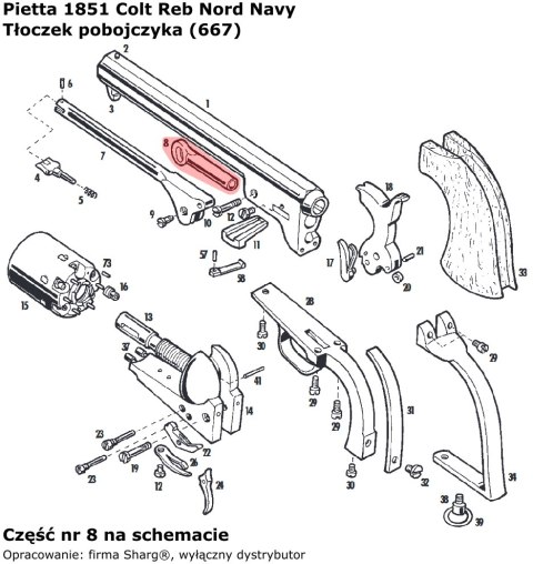 Tłoczek pobojczyka Colt Navy 1851 (667) Tłoczek pobojczyka Colt Navy 1851 (667)