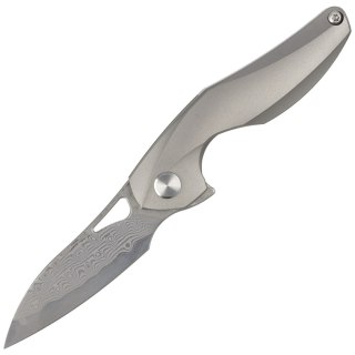 Nóż składany Bestech The Reticulan Grey Titanium, Damascus by Elijah Isham (BT1810G)