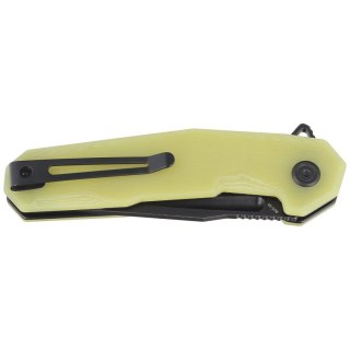 Nóż składany Kubey Carve Translucent Yellow G10, Blackwash AUS-10 (KB237J)