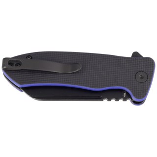 Nóż składany Kubey Knife Creon Black/Blue G10, Blackwashed AUS-10 (KU336D)