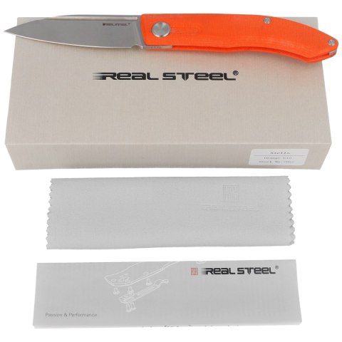 Nóż składany Real Steel Stella Orange G10, Stonewash VG-10 by Poltergeist Works (7052) Nóż składany Real Steel Stella Orange G10, Stonewash VG-10 by Poltergeist Works (7052)