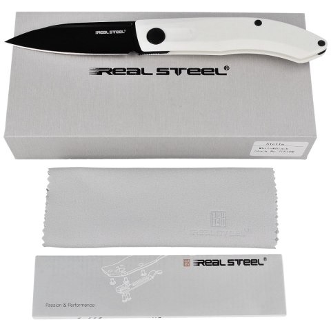 Nóż składany Real Steel Stella White G10, Blackwash VG-10 by Poltergeist Works (7051BW) Nóż składany Real Steel Stella White G10, Blackwash VG-10 by Poltergeist Works (7051BW)