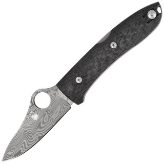 Nóż składany Spyderco SpyOpera Carbon Fiber, Plain Thor Damascus Sprint Run (C255CFPD)