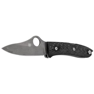 Nóż składany Spyderco SpyOpera Carbon Fiber, Plain Thor Damascus Sprint Run (C255CFPD)