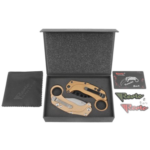 Nóż grawitacyjny Reate EXO-K Gravity Karambit Tan Aluminium, Stonewashed N690 Nóż grawitacyjny Reate EXO-K Gravity Karambit Tan Aluminium, Stonewashed N690