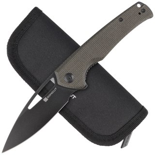 Nóż składany Sencut Mims Dark Green Canvas Micarta, Black Stonewashed 9Cr18MoV (S21013-3)