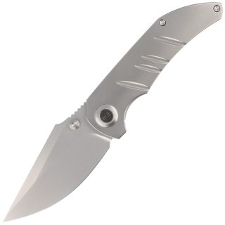 Nóż składany WE Knife Riff-Raff Polished Bead Blasted Titanium, Polished Bead Blasted CPM 20CV by Matthew Christensen (WE22020B-