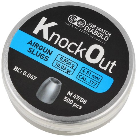 Śrut JSB KnockOut Slugs .177 / 4.51 mm 0.650 g, 500 szt (546124-500) Śrut JSB KnockOut Slugs .177 / 4.51 mm 0.650 g, 500 szt (546124-500)
