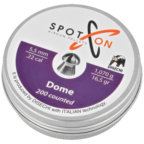 Śrut Spoton Dome 5.5 mm, 200 szt. 1.07g/16.5gr Śrut Spoton Dome 5.5 mm, 200 szt. 1.07g/16.5gr