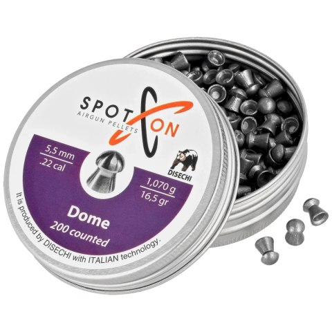 Śrut Spoton Dome 5.5 mm, 200 szt. 1.07g/16.5gr Śrut Spoton Dome 5.5 mm, 200 szt. 1.07g/16.5gr