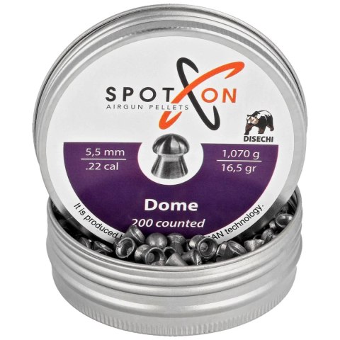 Śrut Spoton Dome 5.5 mm, 200 szt. 1.07g/16.5gr Śrut Spoton Dome 5.5 mm, 200 szt. 1.07g/16.5gr