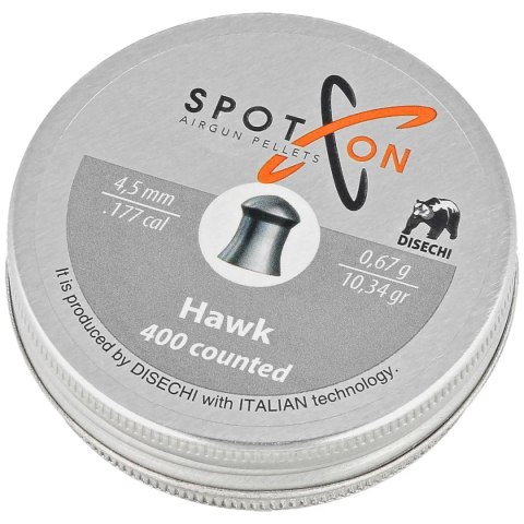 Śrut Spoton Hawk 4.5 mm, 400 szt. 0.67g/10.34gr Śrut Spoton Hawk 4.5 mm, 400 szt. 0.67g/10.34gr