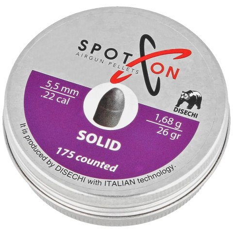 Śrut Spoton Solid 5.5 mm, 175 szt. 1.68g/26.0gr Śrut Spoton Solid 5.5 mm, 175 szt. 1.68g/26.0gr