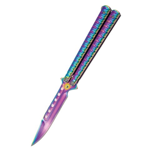 Nóż motylkowy Third Decor Habitat Balisong Rainbow Stainless Steel, Rainbow 420 (16071W) Nóż motylkowy Third Decor Habitat Balisong Rainbow Stainless Steel, Rainbow 420 (16071W)