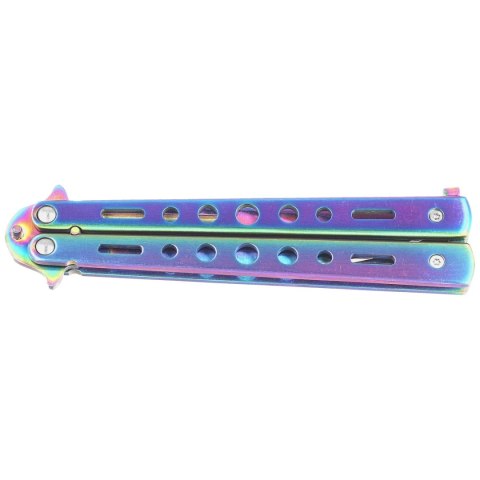 Nóż motylkowy Third Decor Habitat Balisong Rainbow Stainless Steel, Rainbow 420 (K2099) Nóż motylkowy Third Decor Habitat Balisong Rainbow Stainless Steel, Rainbow 420 (K2099)