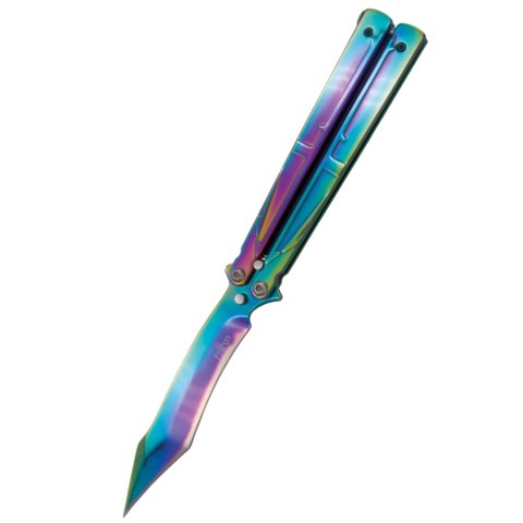 Nóż motylkowy Third Decor Habitat Balisong Rainbow Stainless Steel, Rainbow 420 (K2805W) Nóż motylkowy Third Decor Habitat Balisong Rainbow Stainless Steel, Rainbow 420 (K2805W)