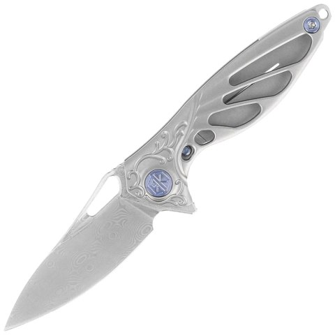 Nóż na szyję RikeKnife Mini Hummingbird Titanium, Rose Damascus by Richard Wu (RK-MINI-P) Nóż na szyję RikeKnife Mini Hummingbird Titanium, Rose Damascus by Richard Wu (RK-MINI-P)