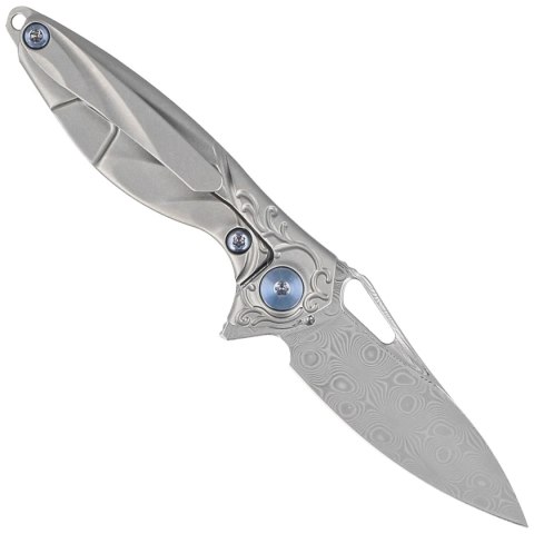 Nóż na szyję RikeKnife Mini Hummingbird Titanium, Rose Damascus by Richard Wu (RK-MINI-P) Nóż na szyję RikeKnife Mini Hummingbird Titanium, Rose Damascus by Richard Wu (RK-MINI-P)