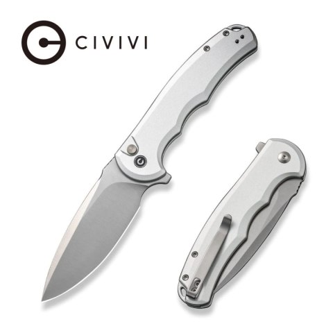 Nóż składany Civivi Button Lock Praxis Silver Aluminium, Satin Nitro-V (C18026E-2) Nóż składany Civivi Button Lock Praxis Silver Aluminium, Satin Nitro-V (C18026E-2)
