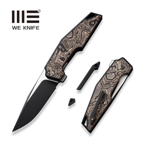 Nóż składany WE Knife OAO Black Titanium/Copper Foil Carbon Fiber, Black Stonewashed/Satin CPM 20CV by Tashi Bharucha (WE23001-2 Nóż składany WE Knife OAO Black Titanium/Copper Foil Carbon Fiber, Black Stonewashed/Satin CPM 20CV by Tashi Bharucha (WE23001-2