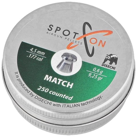 Śrut Spoton Match 4.5 mm, 250 szt. 0.60g/9.25gr Śrut Spoton Match 4.5 mm, 250 szt. 0.60g/9.25gr