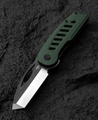 Nóż składany Bestech Explorer Green G10, Satin/Black D2 (BG37B)