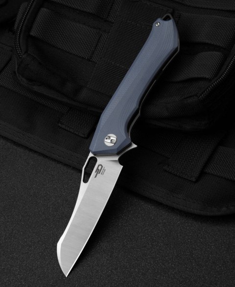 Nóż składany Bestech Platypus Grey G10, Stonewashed/Satin D2 (BG28A)