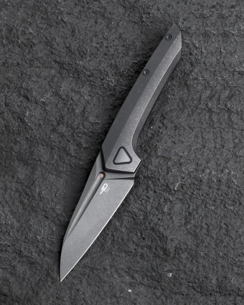 Nóż składany Bestech VK-Navi Dark Bead Blasted Titanium, Dark Bead Blasted/Stonewashed MagnaCut by Vulpex Knives (BT2404B)