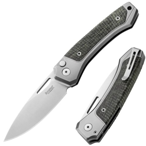 Nóż składany LionSteel Twain Gray Titanium / Green Canvas Micarta, Satin MagnaCut by Gianni Pauletta (TW GY CVG) Nóż składany LionSteel Twain Gray Titanium / Green Canvas Micarta, Satin MagnaCut by Gianni Pauletta (TW GY CVG)