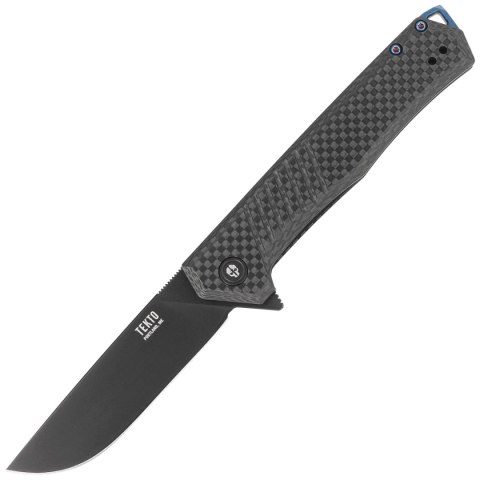 Nóż składany Tekto F1 Alpha Black Carbon Fiber, Blue HW, Black D2 Nóż składany Tekto F1 Alpha Black Carbon Fiber, Blue HW, Black D2