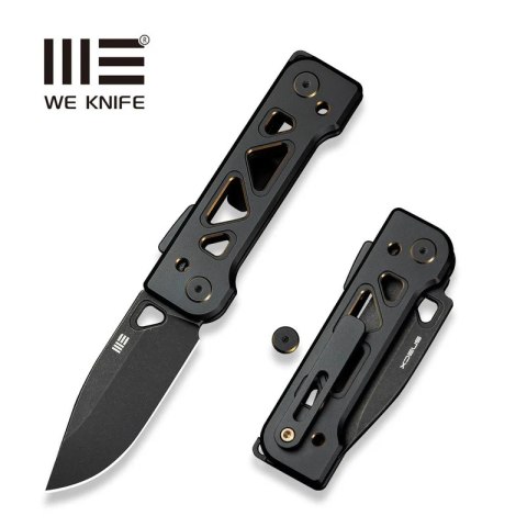 Nóż składany WE Knife Tyro Black/Golden Titanium, Black Stonewashed CPM 20CV by Snecx Tan (WE24001-1) Nóż składany WE Knife Tyro Black/Golden Titanium, Black Stonewashed CPM 20CV by Snecx Tan (WE24001-1)