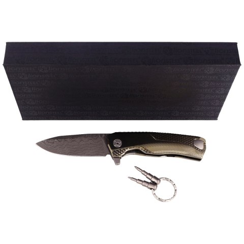 Nóż składany LionSteel ROK Gold Titanium, Chad Nichols Scrambled Damascus (ROK DD GL) Nóż składany LionSteel ROK Gold Titanium, Chad Nichols Scrambled Damascus (ROK DD GL)
