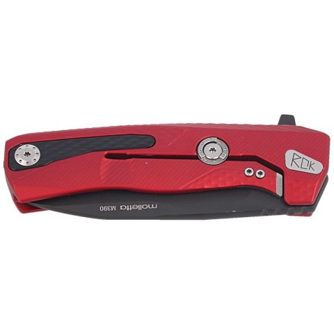 Nóż składany LionSteel ROK Red Aluminium, Black M390 by Molletta (ROK A RB)