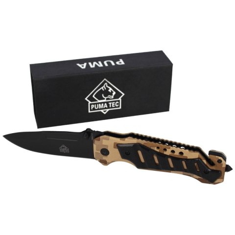 Nóż składany ratowniczy Puma Solingen Camo Aluminium, Black Coated (306312)