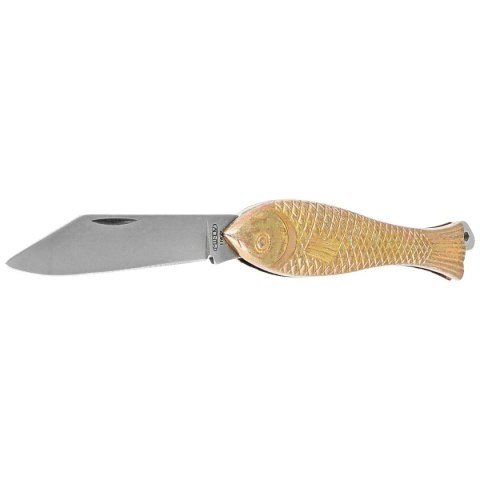 Nóż składany Mikov Fishlet 130 Gold, Stonewashed 420 (130-NZn-1/ZL STONEWASHED)