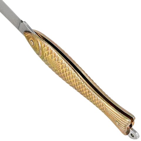 Nóż składany Mikov Fishlet 130 Gold, Stonewashed 420 (130-NZn-1/ZL STONEWASHED)