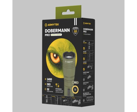 Latarka Armytek Dobermann PRO Olive 1400 lm Latarka Armytek Dobermann PRO Olive 1400 lm