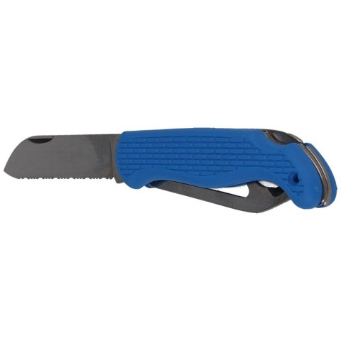Nóż składany żeglarski MAC Coltellerie Boat 2 Blue PP/TPE, Satin W 1.4034 (MC BOT2.B)