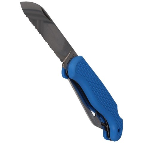Nóż składany żeglarski MAC Coltellerie Boat 2 Blue PP/TPE, Satin W 1.4034 (MC BOT2.B)